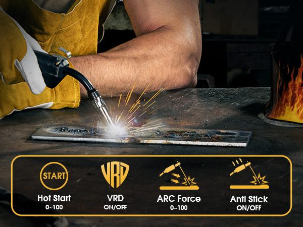 TOOLIOM 4 in 1 MIG Welder 180A Gas MIG/Flux MIG/Stick/Lift TIG Multiprocess Welding Machine 110V/220V Welder with Lift TIG Torch