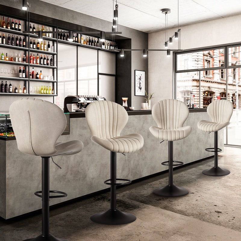 Modern Swivel Bar Stools Set of 2 – Counter-Height Bar Chairs with High Backrest, 360° Rotation, Easy 5-Minute Assembly & Comfortable Cushioned Seating