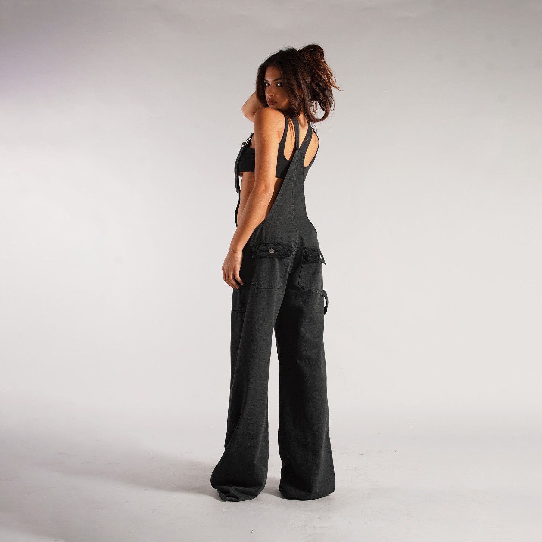 Retro Y2K Zipper Denim Overalls for Women – Loose-Fit Streetwear Jumpsuit with Pockets.