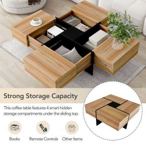 ON-TREND Modern Coffee Table with Hidden Storage