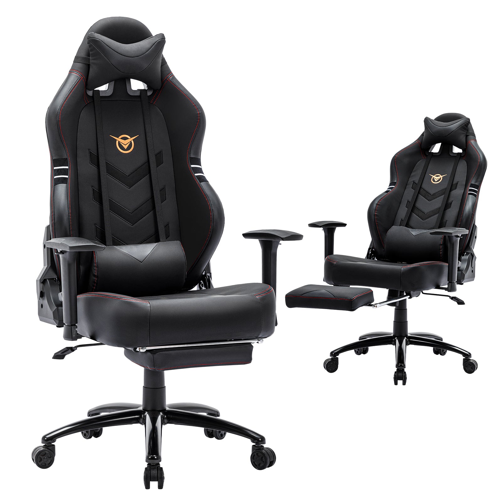 Aesthetic Tall Gaming Chair with Footrest – 350lb Capacity, Ergonomic Racing-Style Computer Chair for Long-Hour Comfort