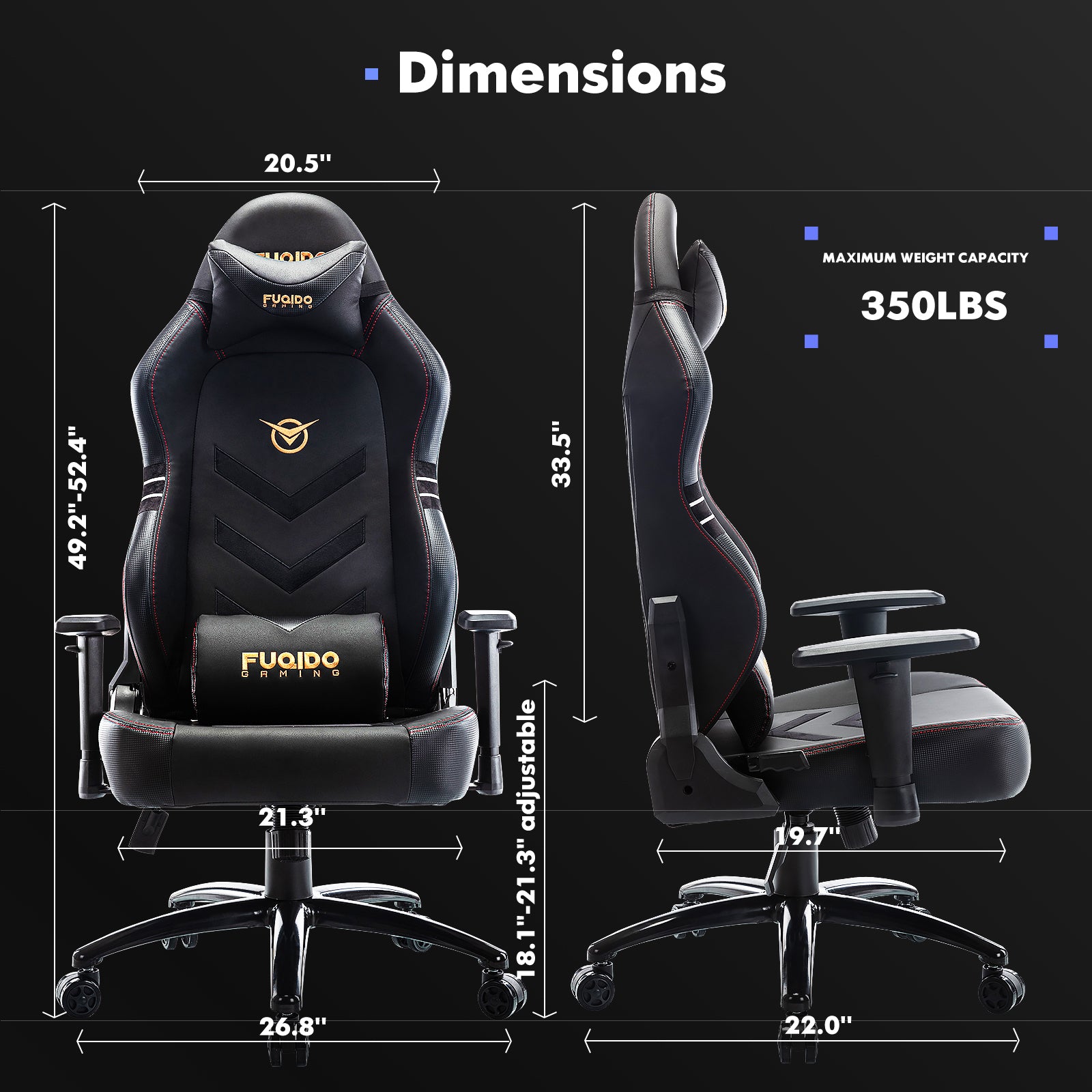 Aesthetic Tall Gaming Chair with Footrest – 350lb Capacity, Ergonomic Racing-Style Computer Chair for Long-Hour Comfort
