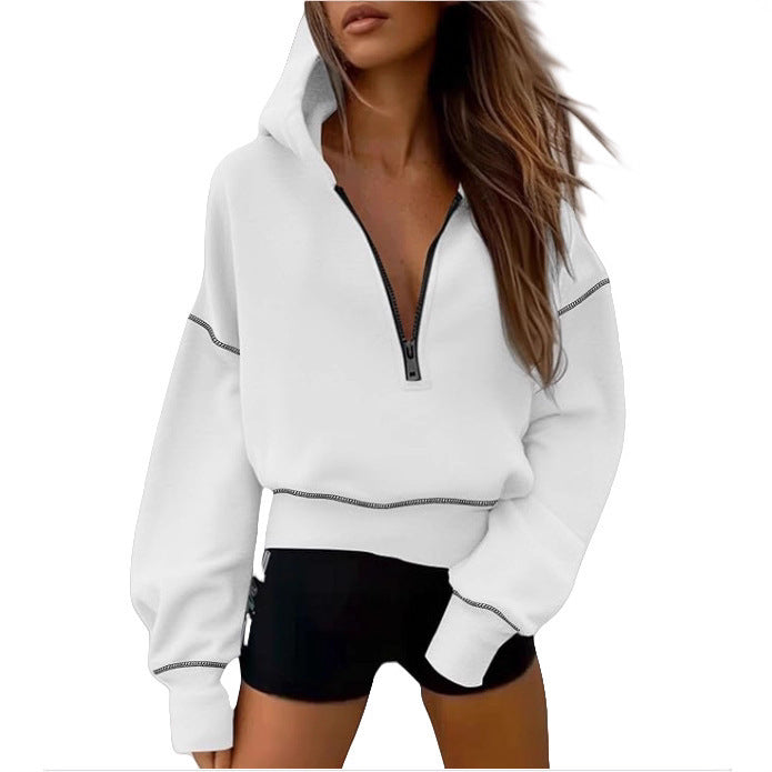 Women's Half Zipper Short Sweater