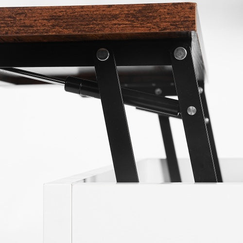 Coffee Table, Multi-functional Lifting Dining Table Coffee Table, Living Room Home Table, Modern Coffee Table 90CM, Vintage White