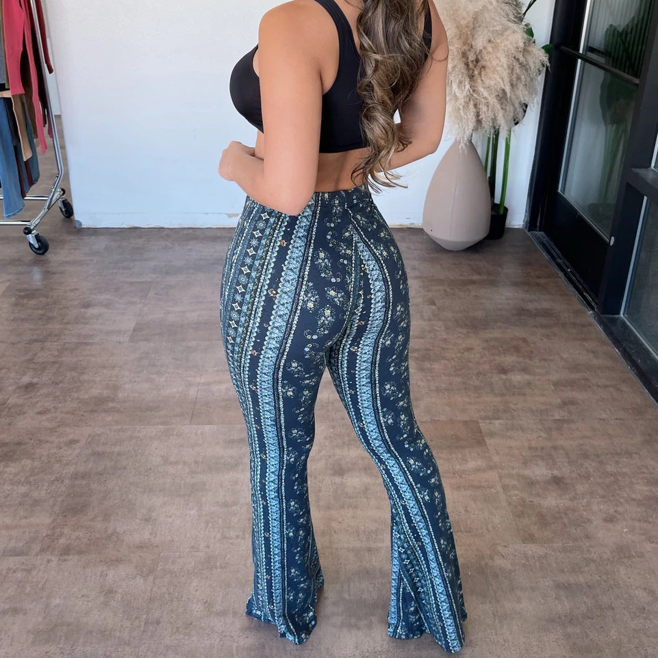 Women’s High-Elastic Slim Fit Pants – Sexy Printed Trousers for Streetwear & Casual Fashion