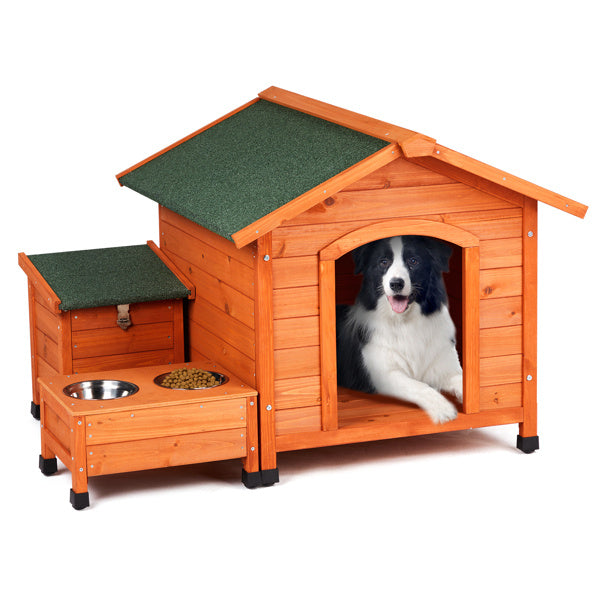 Green Asphalt Roof Golden Red Main Body Fir House Type Cat and Doghouse