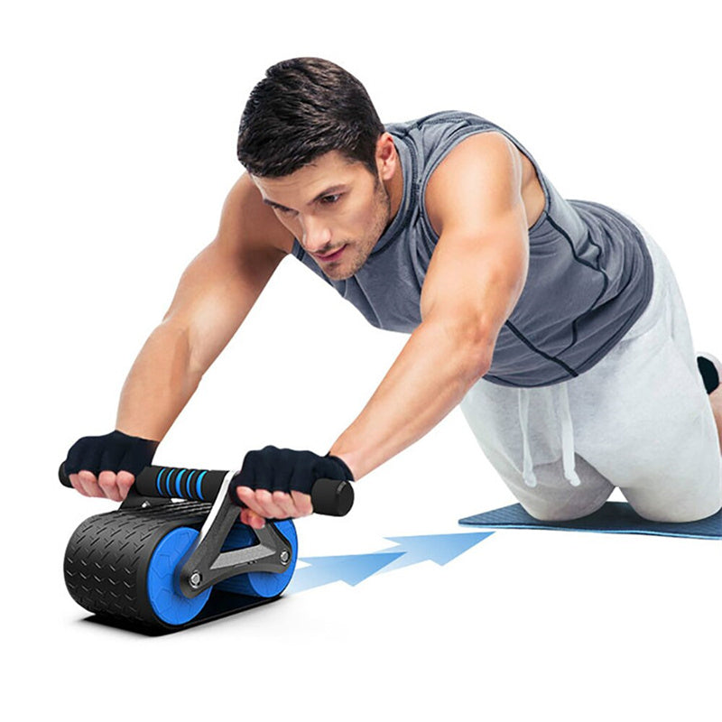Automatic Rebound Ab Roller Wheel – Dual-Wheel Core Trainer for Home Workouts, Waist Shaping & Full-Body Strength