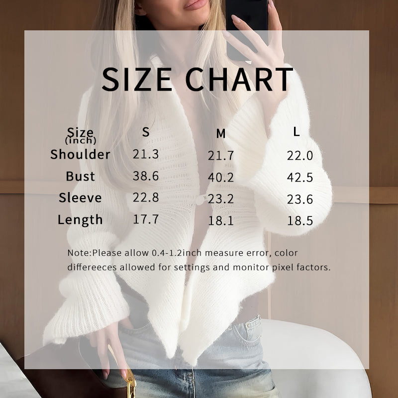 Elegant Irregular Hem Cardigan Sweater – Trendy Open Front V-Neck for Women