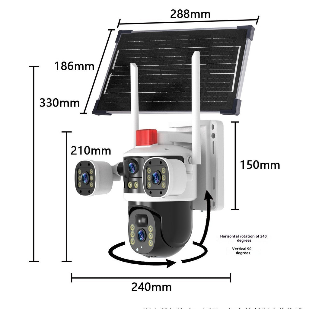 Solar Ultra High Definition Surveillance Trinocular Camera