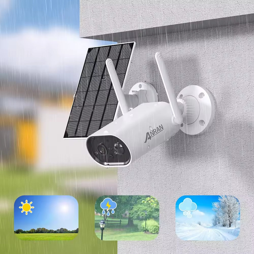3MP Wireless WiFi Security Camera With Solar Panel