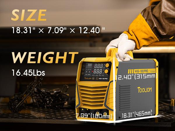 TOOLIOM 4 in 1 MIG Welder 180A Gas MIG/Flux MIG/Stick/Lift TIG Multiprocess Welding Machine 110V/220V Welder with Lift TIG Torch