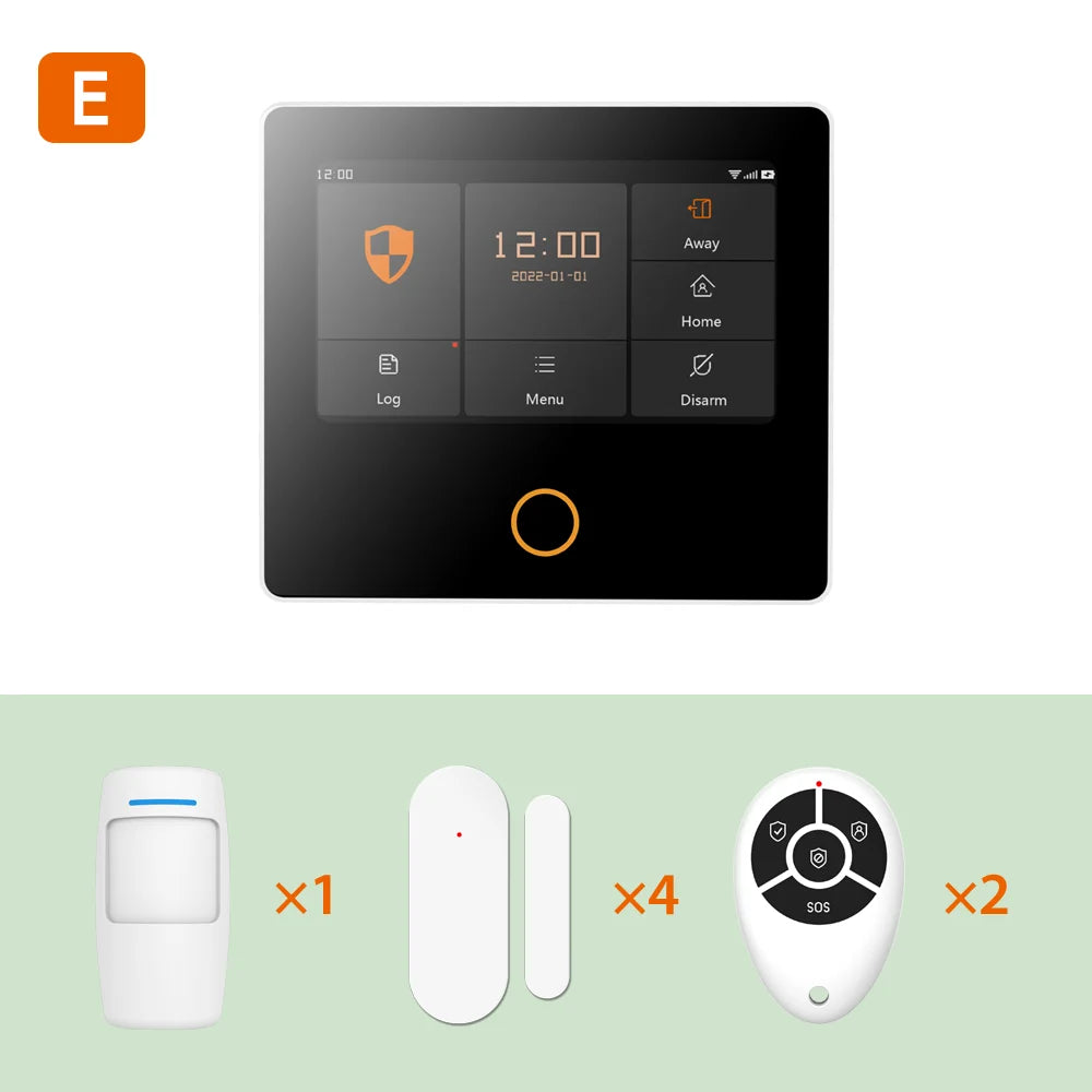 Staniot Home Security Alarm System 4G WiFi Wireless Tuya Smart Burglar Kit Built-in Siren Work with Alexa App Remote Control