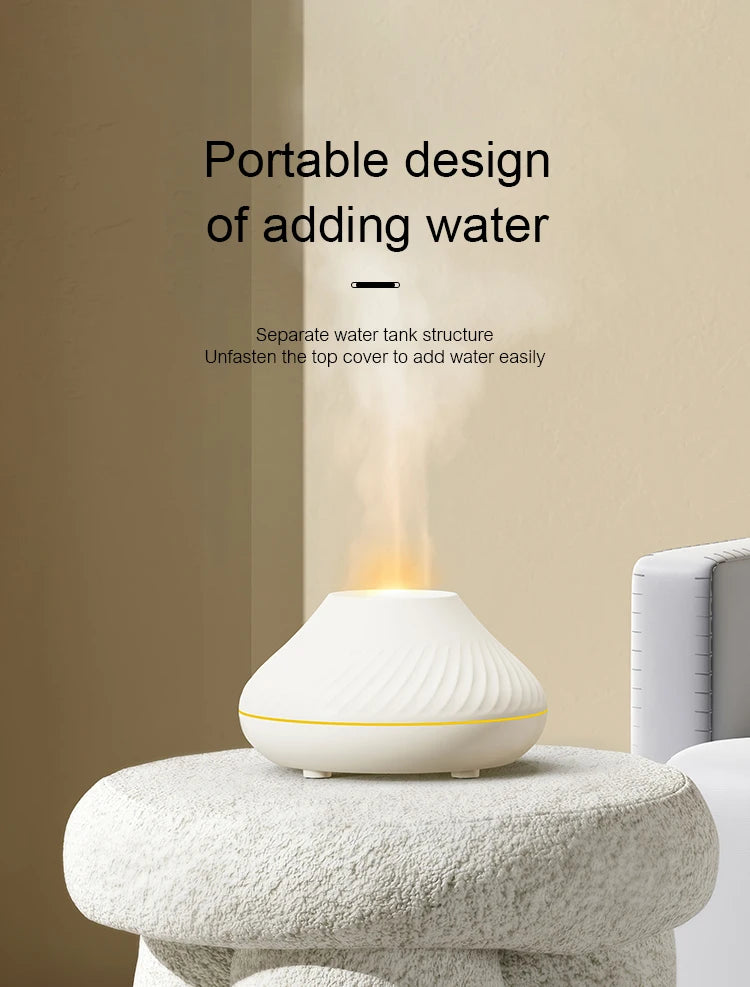 Colorful Flame Aromatherapy Humidifier Cool Mist Maker 130ml USB Essential Oil Aroma Diffuser for Home Bedroom Office Hotel