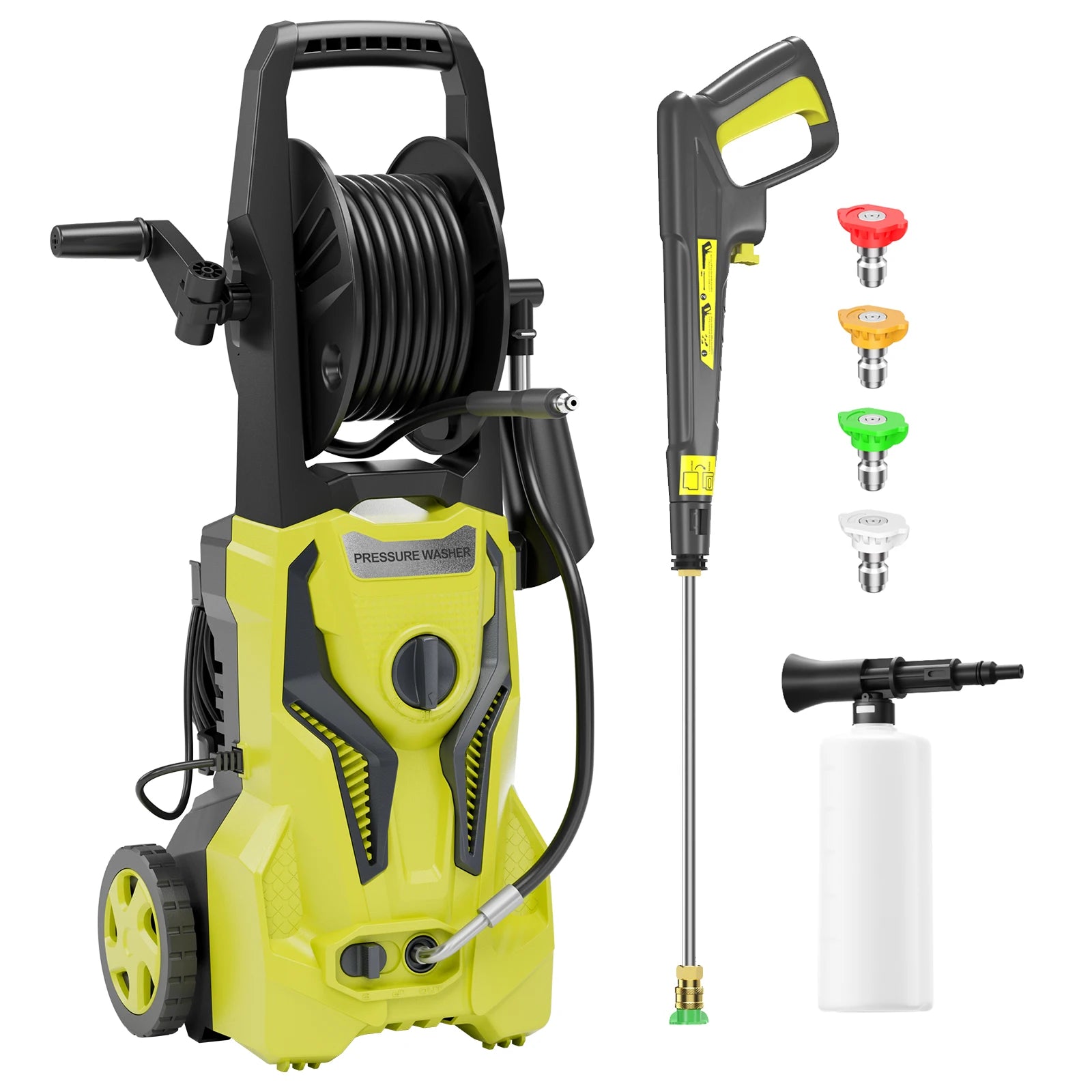 Electric Pressure Washer – 5000 PSI Max, 3.2 GPM | 1800W High-Power Cleaner with 25FT Hose – Yellow