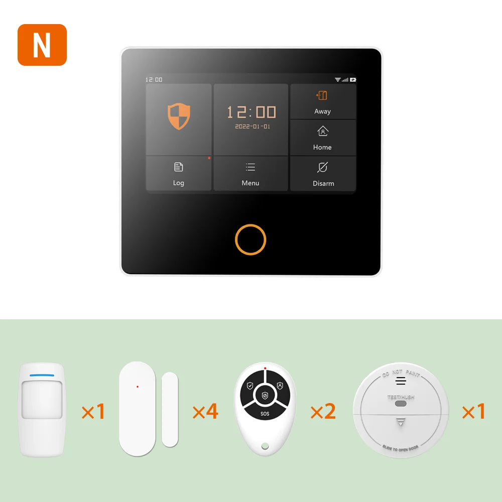 Staniot Home Security Alarm System 4G WiFi Wireless Tuya Smart Burglar Kit Built-in Siren Work with Alexa App Remote Control