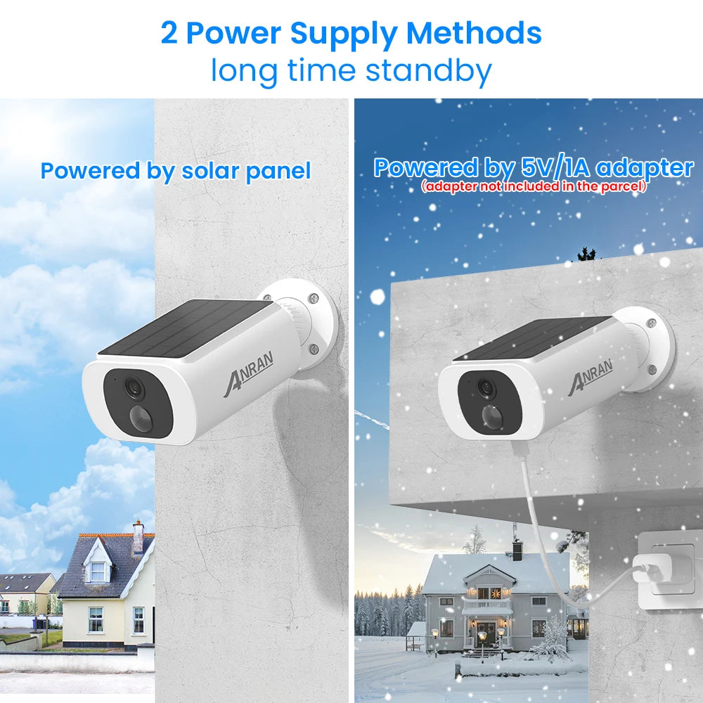 ✨ ANRAN C3 2K Solar-Powered Wireless Security Camera – 3MP Outdoor Smart Surveillance with Floodlight Color Night Vision & PIR Detection