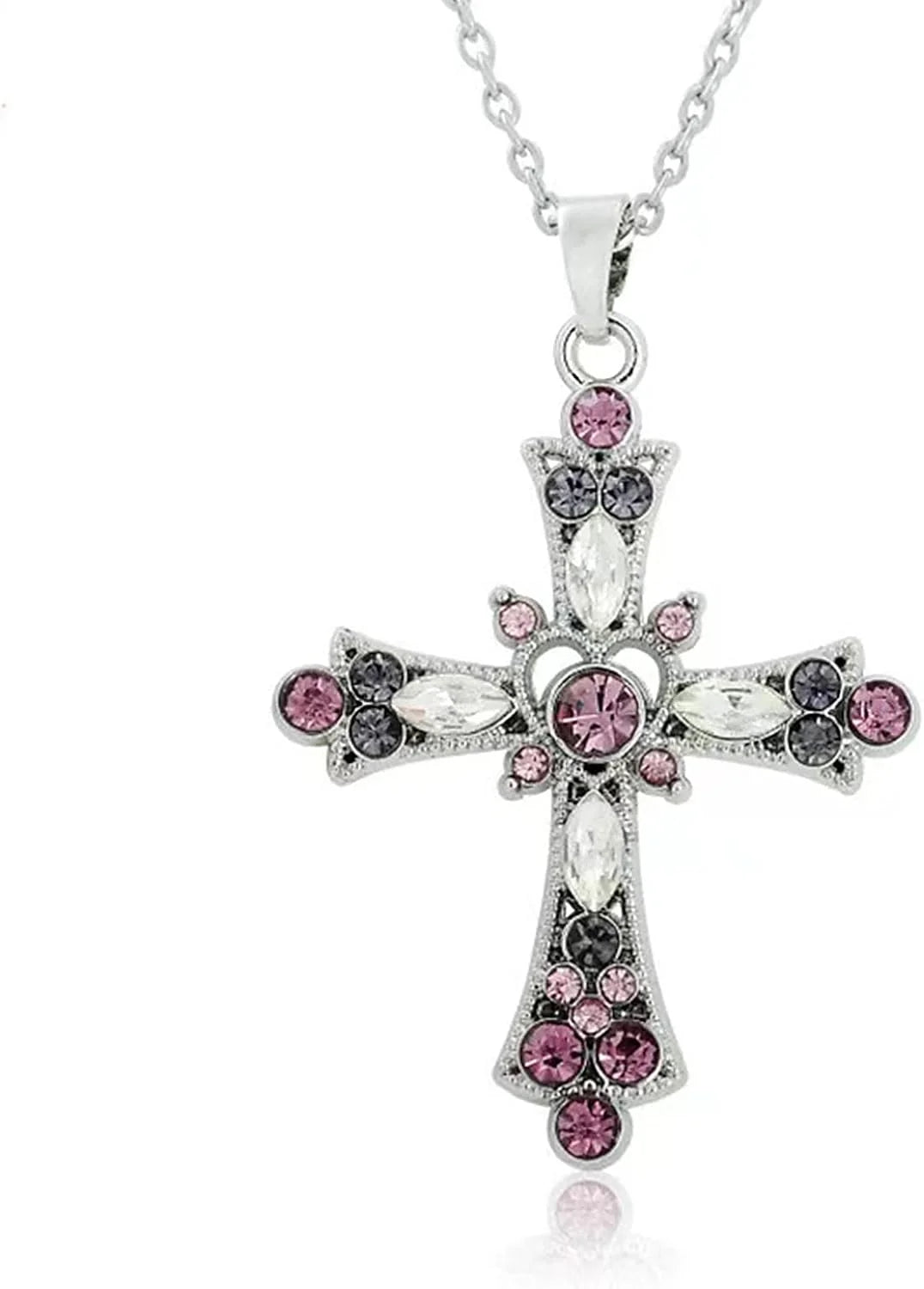 ✨ Luxe Gothic Zircon Cross Pendant Necklace – Y2K Aesthetic Punk Statement Jewelry (Unisex)