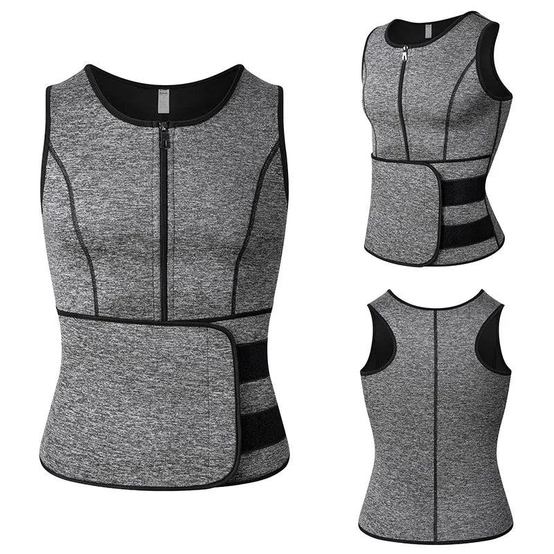 Vensslim Men’s Waist Trainer & Body Shaper Vest – Sauna Sweat Compression Top for Workout & Slimming