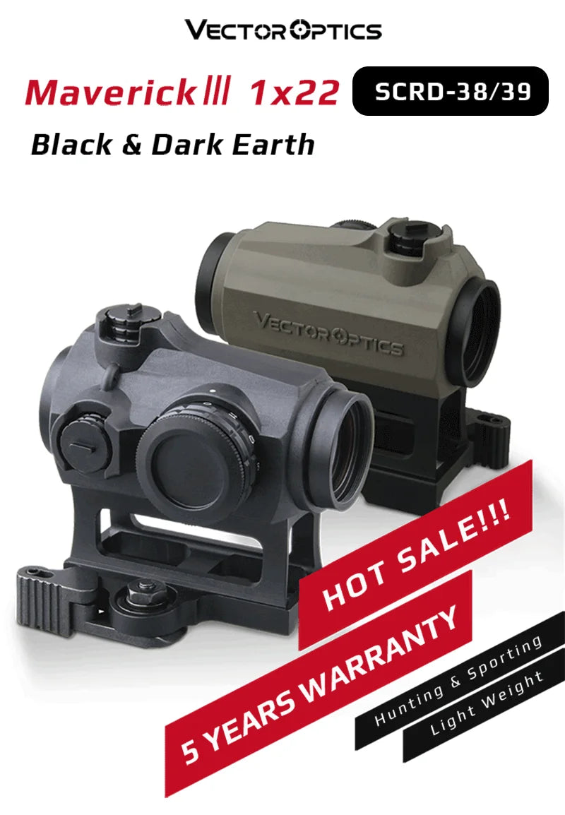 Vector Optics Maverick Gen3 1x22 Red Dot Scope – Waterproof, Quick-Detach AR Sight with 11 Brightness Levels
