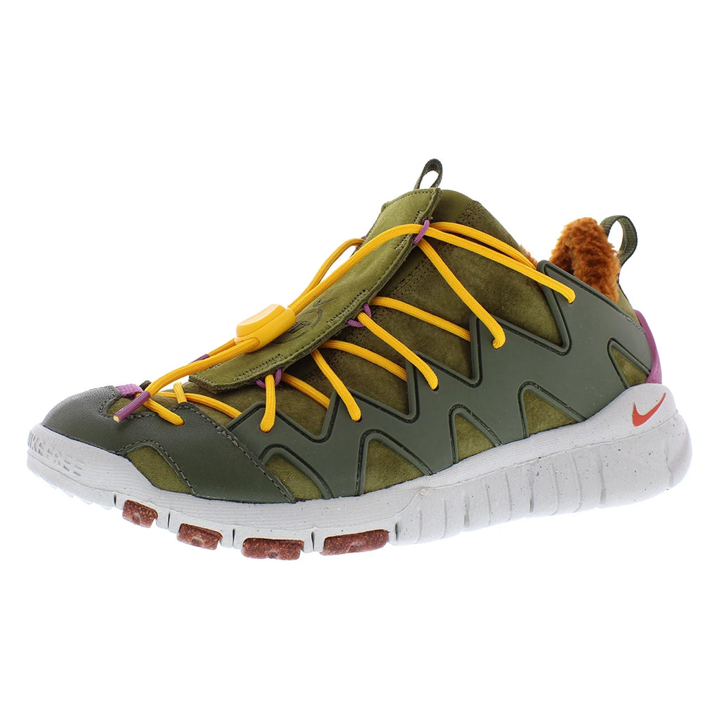 Nike Free Crater Trail Boot N7 Unisex Running Shoes – Olive Flak & Habanero Red, Durable Outdoor Comfort