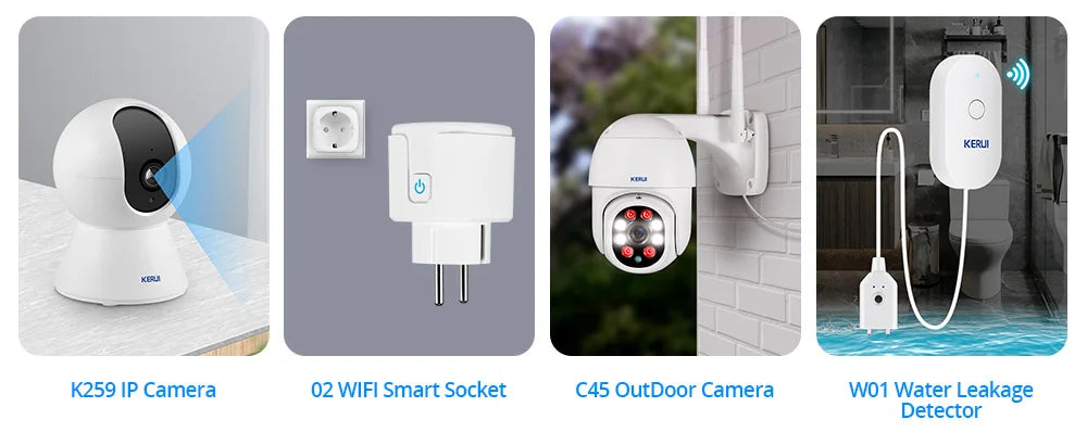 KERUI W181 Alarm Security System with Siren Wireless GSM WiFi Intelligent Home Alarm System with Door Sensor PIR Detector