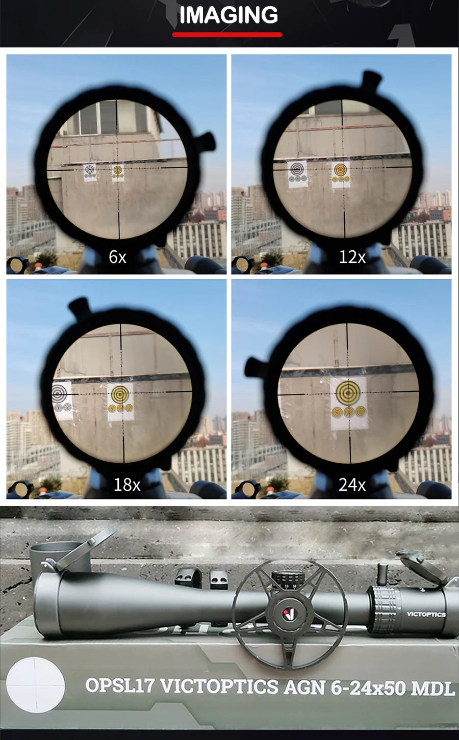 VictOptics S4 6-24×50 MDL Riflescope – 30mm Tube, 1/10 MIL Adjustments, Side Focus, FMC Optics – For Airsoft, Rimfire, .223 / 5.56 Sporting Rifles