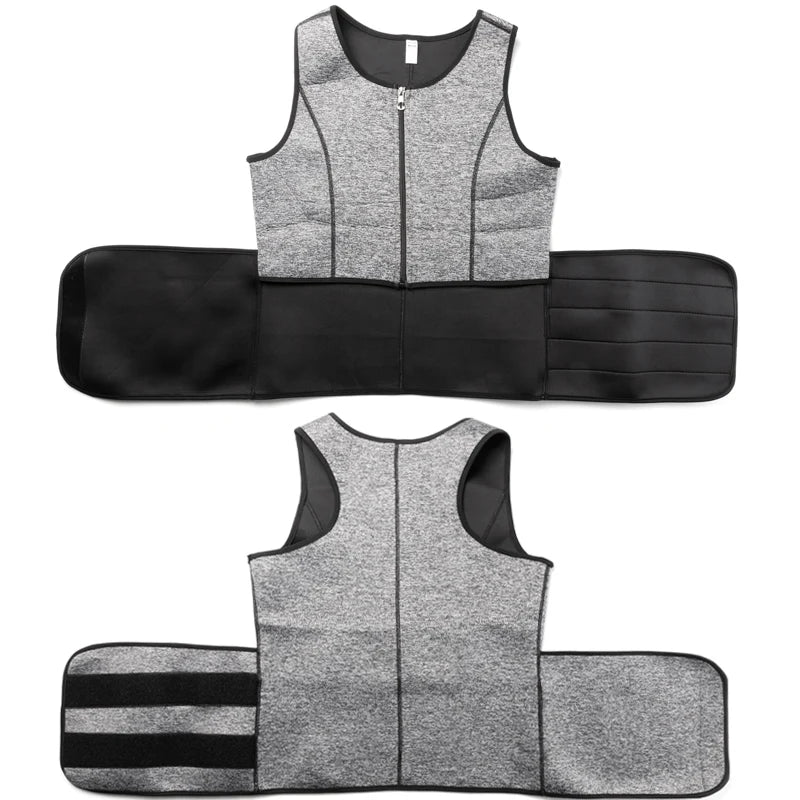 Vensslim Men’s Waist Trainer & Body Shaper Vest – Sauna Sweat Compression Top for Workout & Slimming