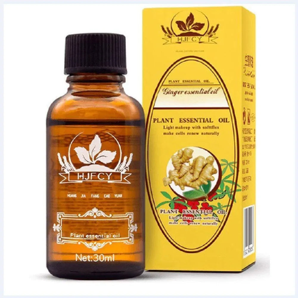 🌿 QINGFANGLI Lymphatic Drainage Ginger Oil – 30ml Natural Plant Therapy for Detox, Anti-Aging & Body Massage Wellness