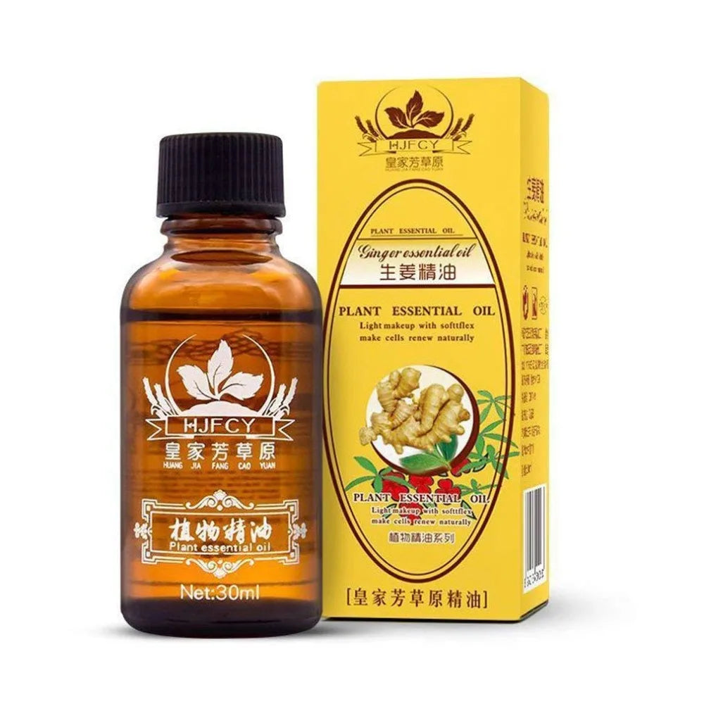 🌿 QINGFANGLI Lymphatic Drainage Ginger Oil – 30ml Natural Plant Therapy for Detox, Anti-Aging & Body Massage Wellness
