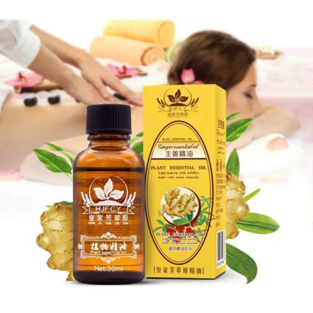 🌿 QINGFANGLI Lymphatic Drainage Ginger Oil – 30ml Natural Plant Therapy for Detox, Anti-Aging & Body Massage Wellness