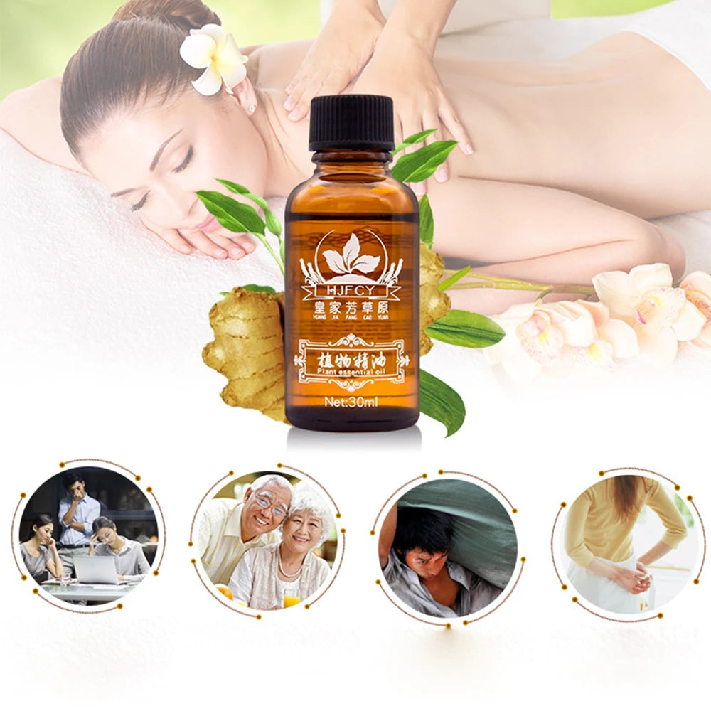 🌿 QINGFANGLI Lymphatic Drainage Ginger Oil – 30ml Natural Plant Therapy for Detox, Anti-Aging & Body Massage Wellness