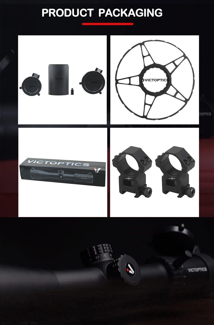 VictOptics S4 6-24×50 MDL Riflescope – 30mm Tube, 1/10 MIL Adjustments, Side Focus, FMC Optics – For Airsoft, Rimfire, .223 / 5.56 Sporting Rifles