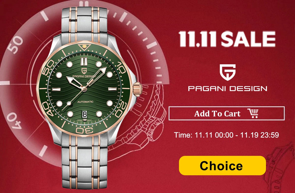 2025 PAGANI DESIGN Luxury Rose Gold Automatic Mechanical Watch – Men’s Sapphire Sports Timepiece