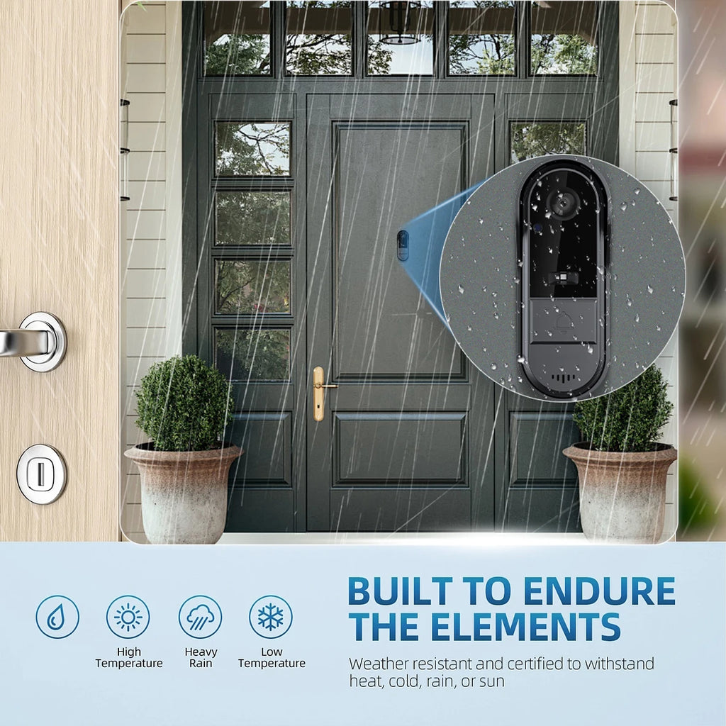 Tuya Smart WiFi Video Doorbell – 1080P HD Wireless Camera with Two-Way Audio, Motion Alerts & Long-Standby Battery