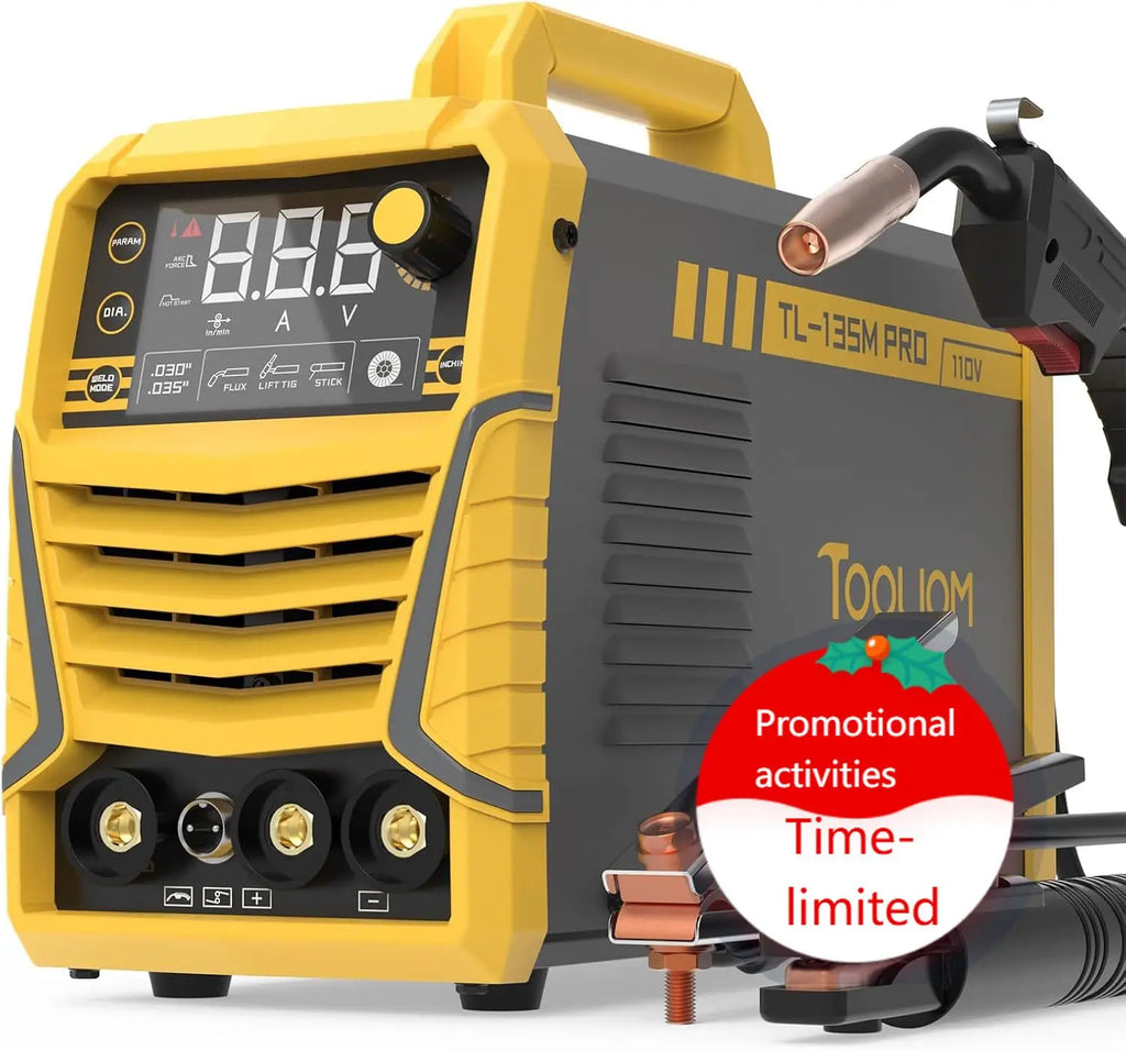 Flux Core Mig Welder 110V Lift Tig Stick Three In One Welding Machine IGBT DC Inverter LCD Display