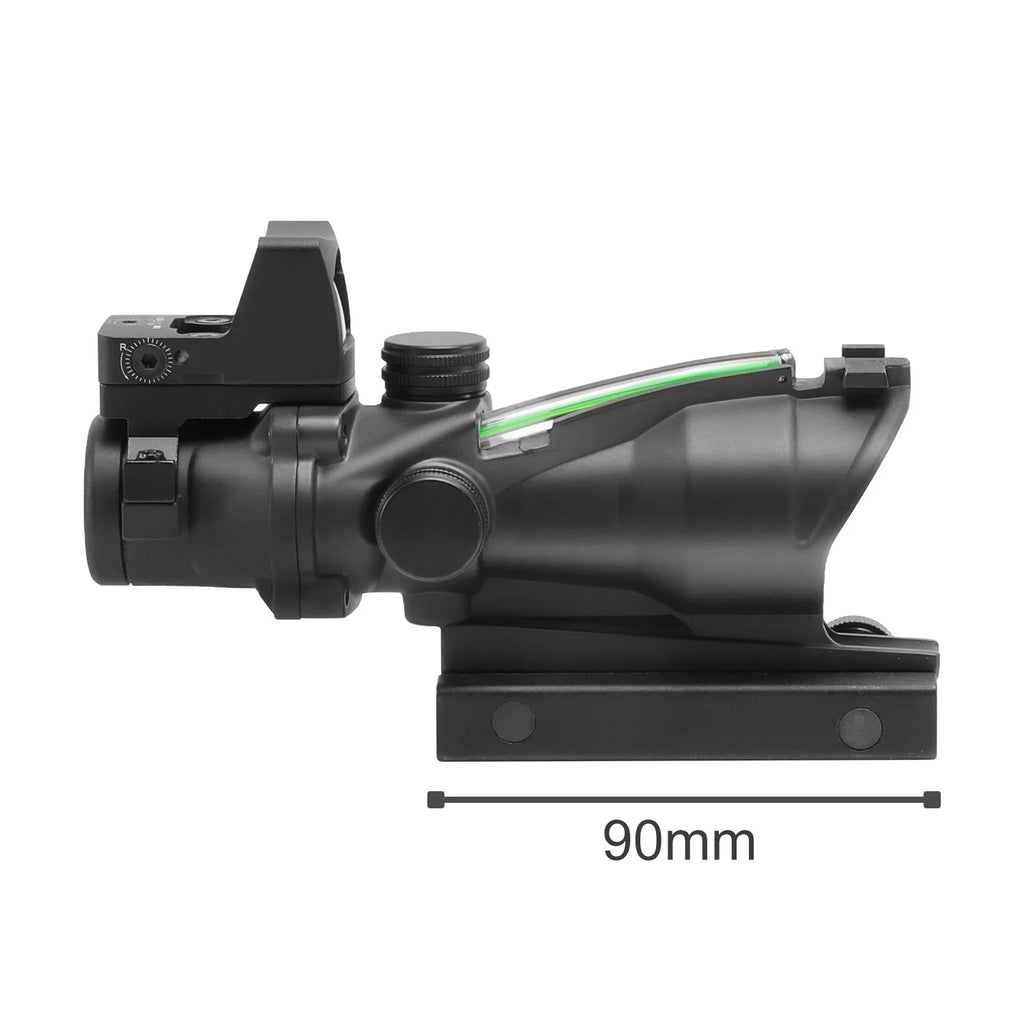 Adjustable 4x32 Tactical Rifle Scope with Red/Green Dot | Dual-Optic 1x–4x Hunting Scope for 20mm Rails