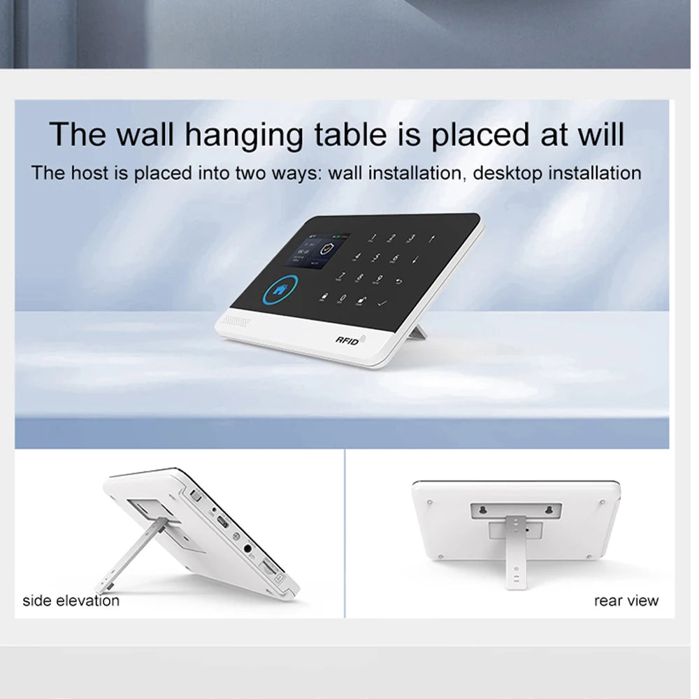 PG-107 Home security alert system,equipped with 4.3-inch 4G WiFi devices,compatible with your application controls,and works wit