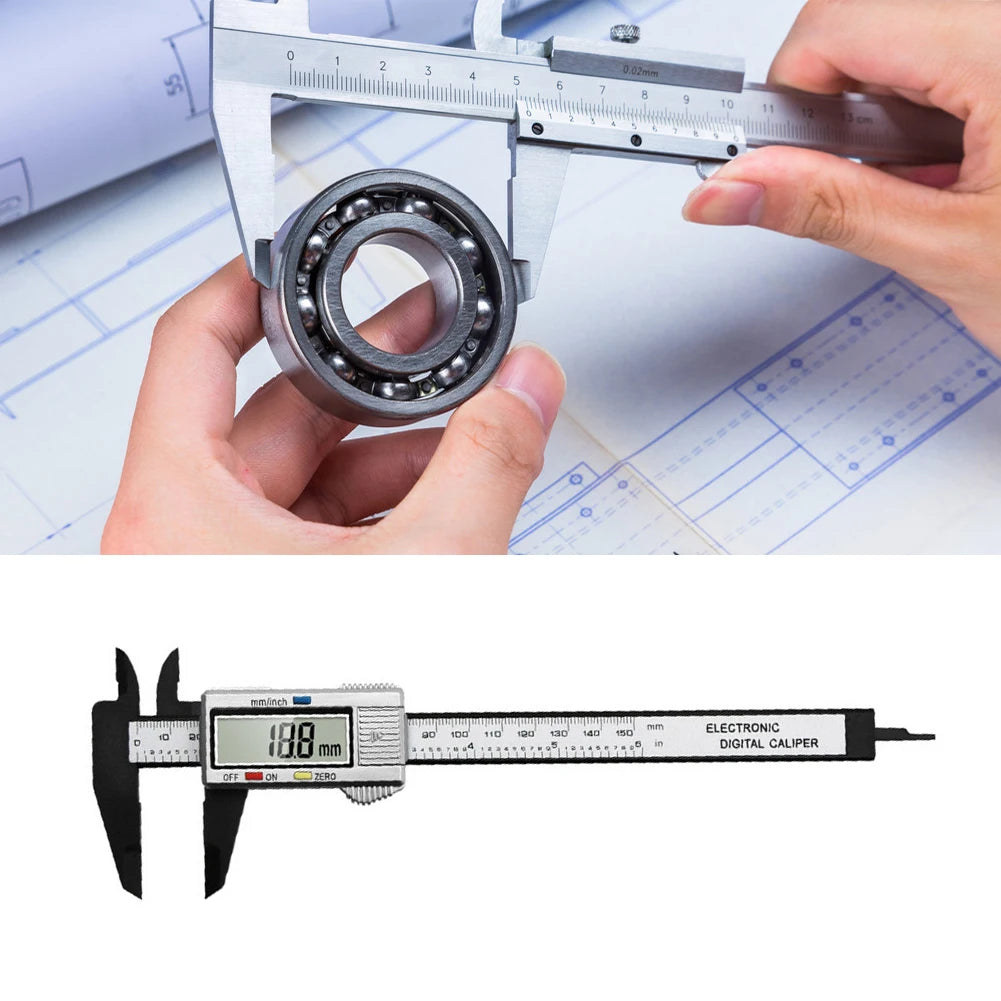 0–150mm Digital Calipers Electronic Vernier Caliper, 0.1mm Accuracy mm/inch Measurement Ruler for Woodworking, Mechanics & DIY
