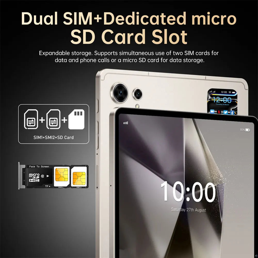 Pad 7S Pro 10" Android Tablet – Ultra-Slim 5G Dual SIM Tablet with 2TB Storage, Snapdragon Performance & 10000mAh Battery