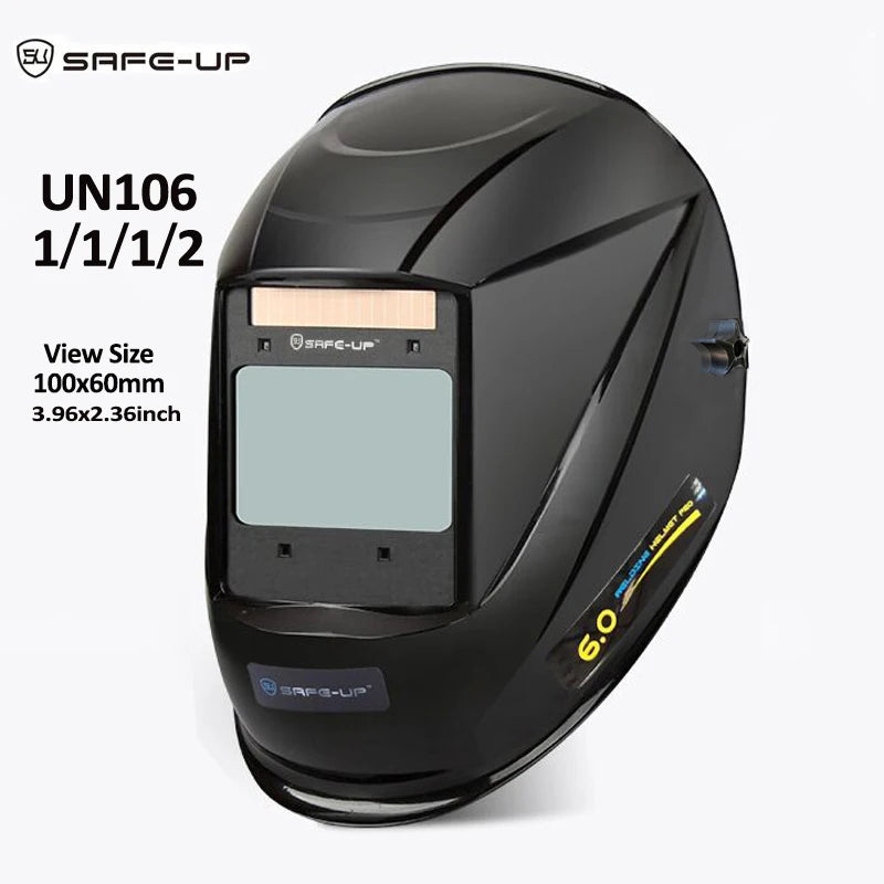 Welding Mask - Auto Darkening Helmet 100x97mm Large View, TRUE Color, 4 Sensors for MIG/MAG/MMA Welding
