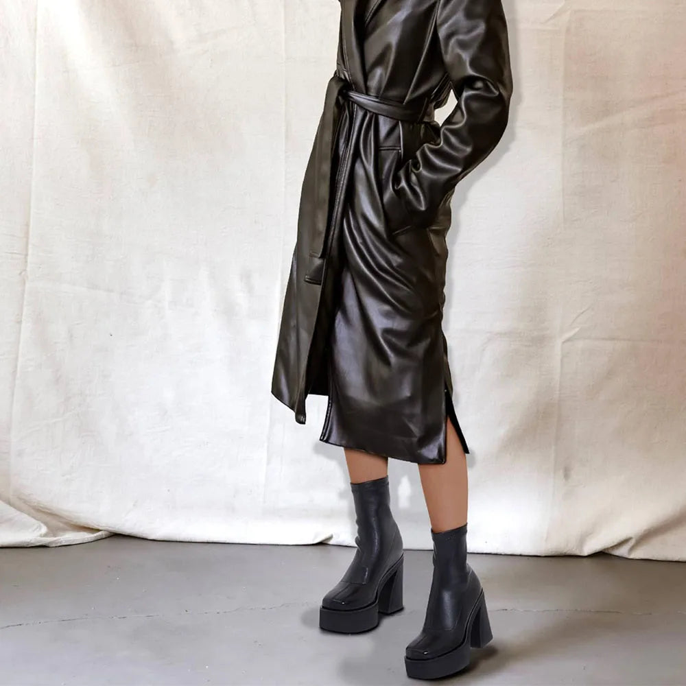 DoraTasia Fashion Charming Gothic Square Toe Shaped Heel Female Ankle Boots Concise Comfort Life Party Christmas Women's Boots