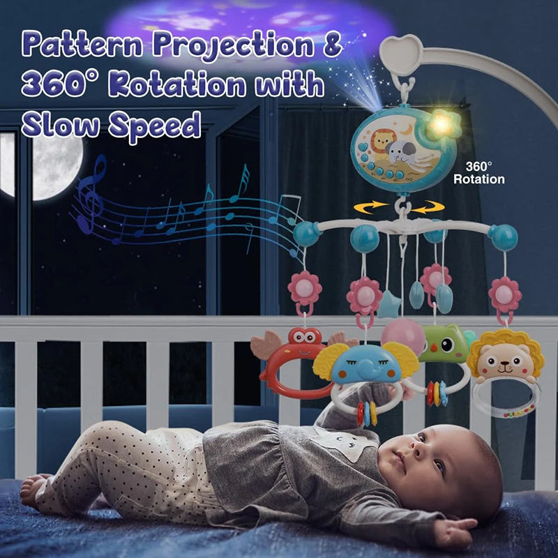 Yokibo Musical Baby Crib Mobile with Soothing Lights & 400 Melodies — Remote Control Infant Toy