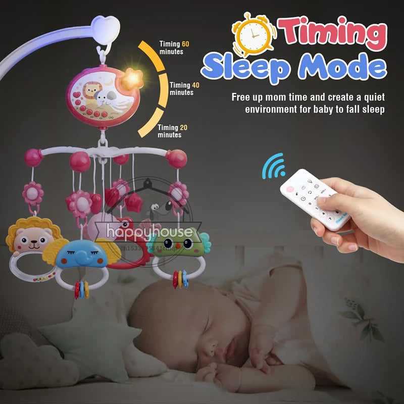 Yokibo Musical Baby Crib Mobile with Soothing Lights & 400 Melodies — Remote Control Infant Toy