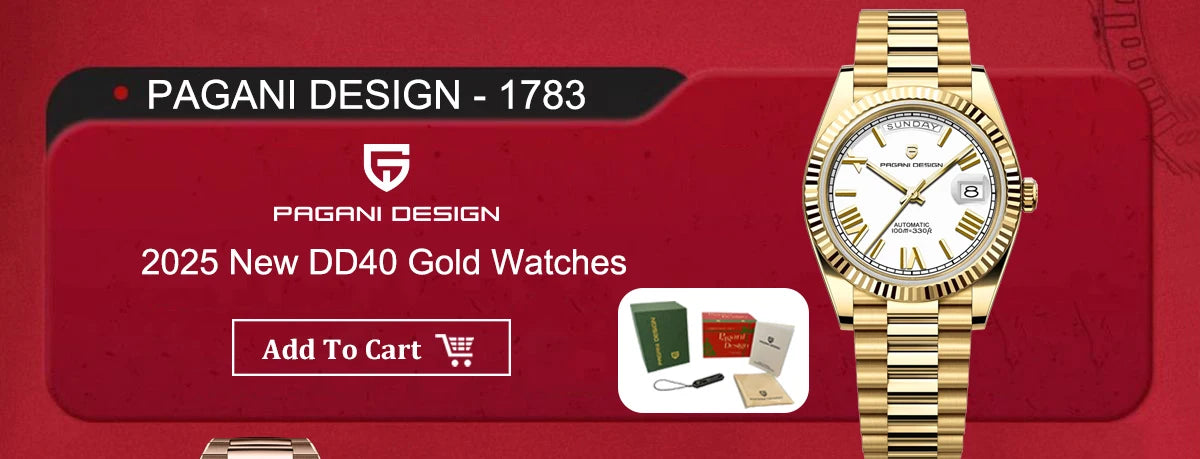 2025 PAGANI DESIGN Luxury Rose Gold Automatic Mechanical Watch – Men’s Sapphire Sports Timepiece