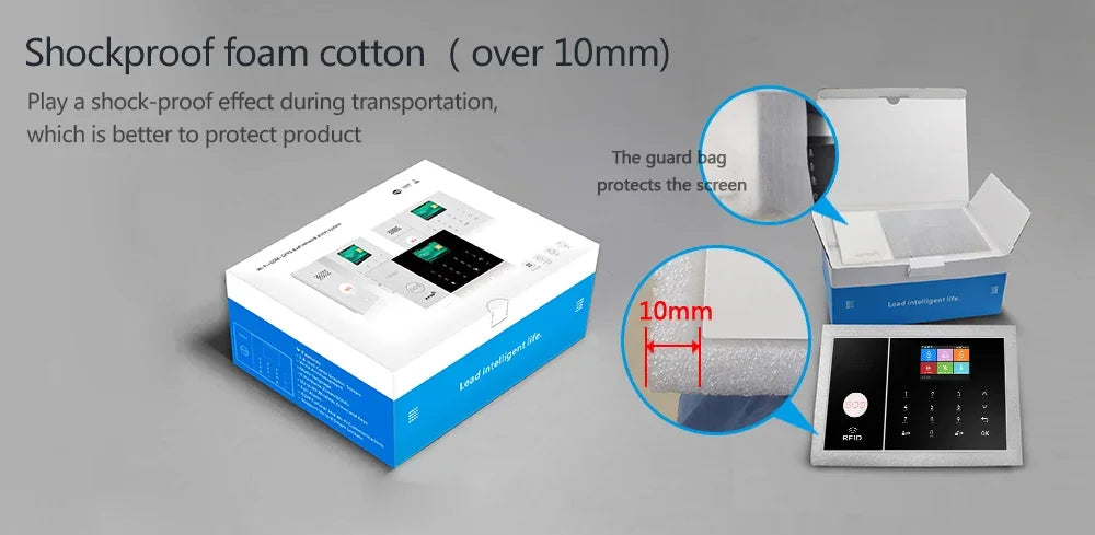 HIVA Security Alarm System For Home GSM Wifi Tuya Smart Life App Control Burglar Alarm Kit With Pir Door Sensor work with Alexa