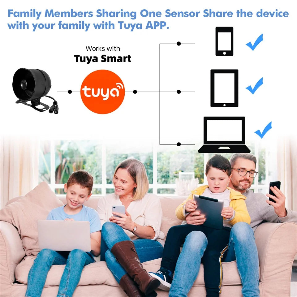 KERUI WiFi Smart Siren Alarm System – 120dB Tuya Home Security Kit with Door Sensor & Motion Sensor, App Control & Alexa/Google Compatible
