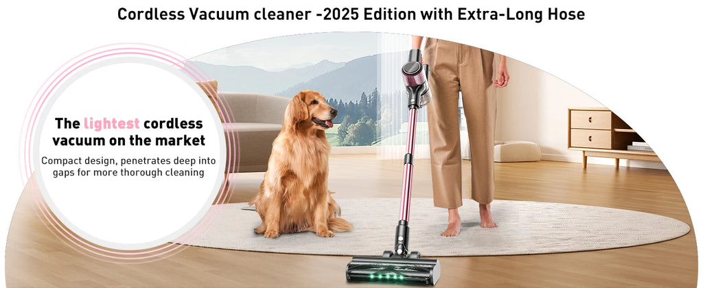 ✨ SuXiangVac 10-in-1 Cordless Vacuum Cleaner – 40Kpa, 500W, 45-Min Runtime, LED Display, Green Light Detection, HEPA Filtration – Perfect for Pets, Hard Floors & Carpets