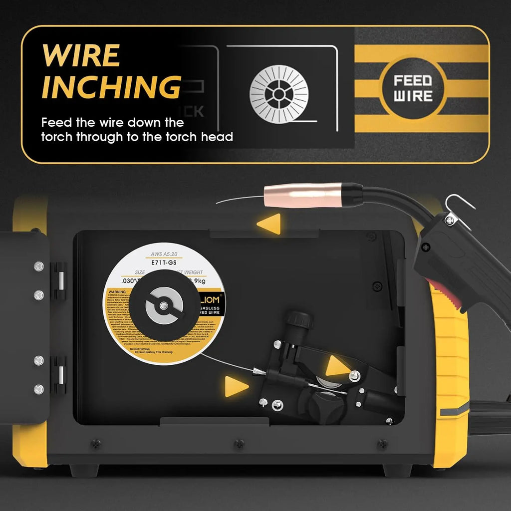 Flux Core Mig Welder 110V Lift Tig Stick Three In One Welding Machine IGBT DC Inverter LCD Display