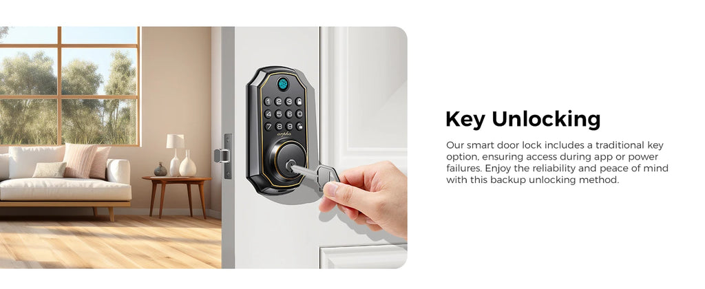 Arpha D280 Keyless Entry Door Lock 5-in-1 Smart Fingerprint Deadbolt with Keypad Electronic Deadbolt Auto-Lock One Touch Lock