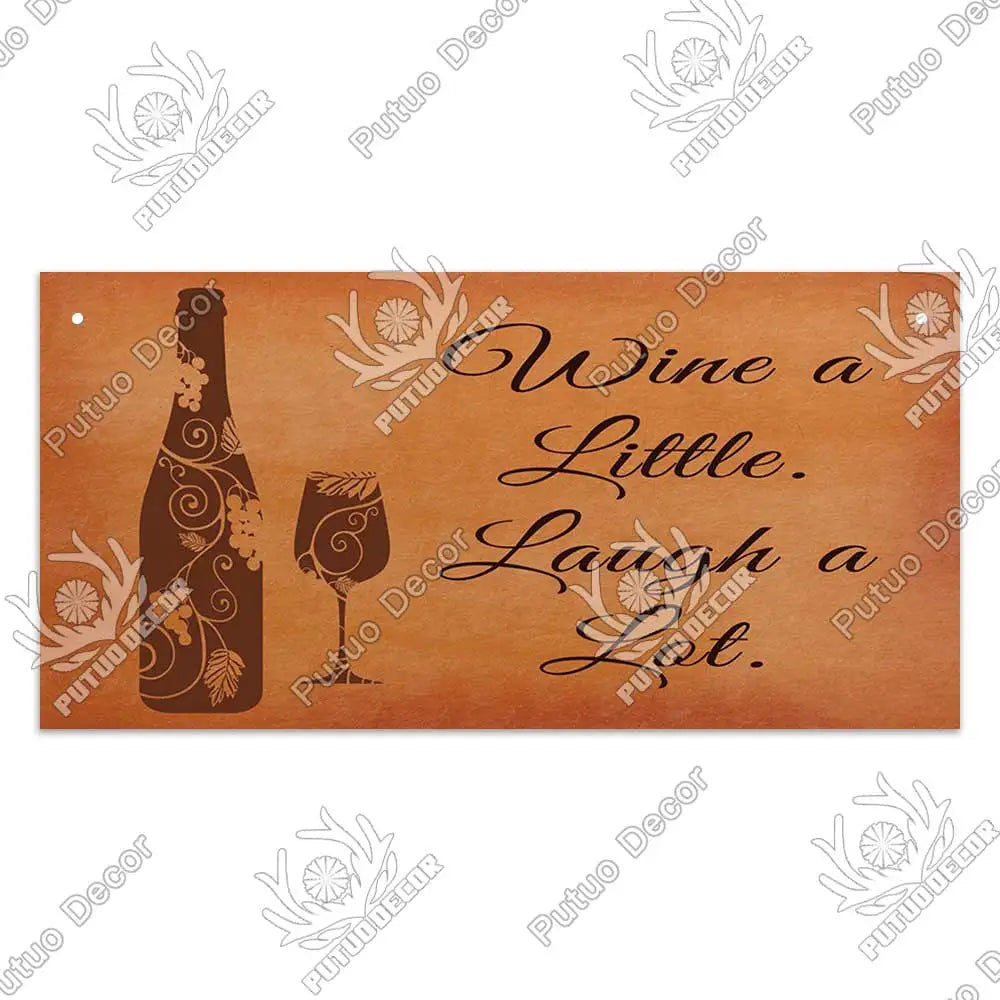 Putuo Decor Wine Signs Wooden Alcohol Plaque Wood Bar Plaque for Wood In Bar Pub Wall Decoration Door Hanging Sign Home Decor